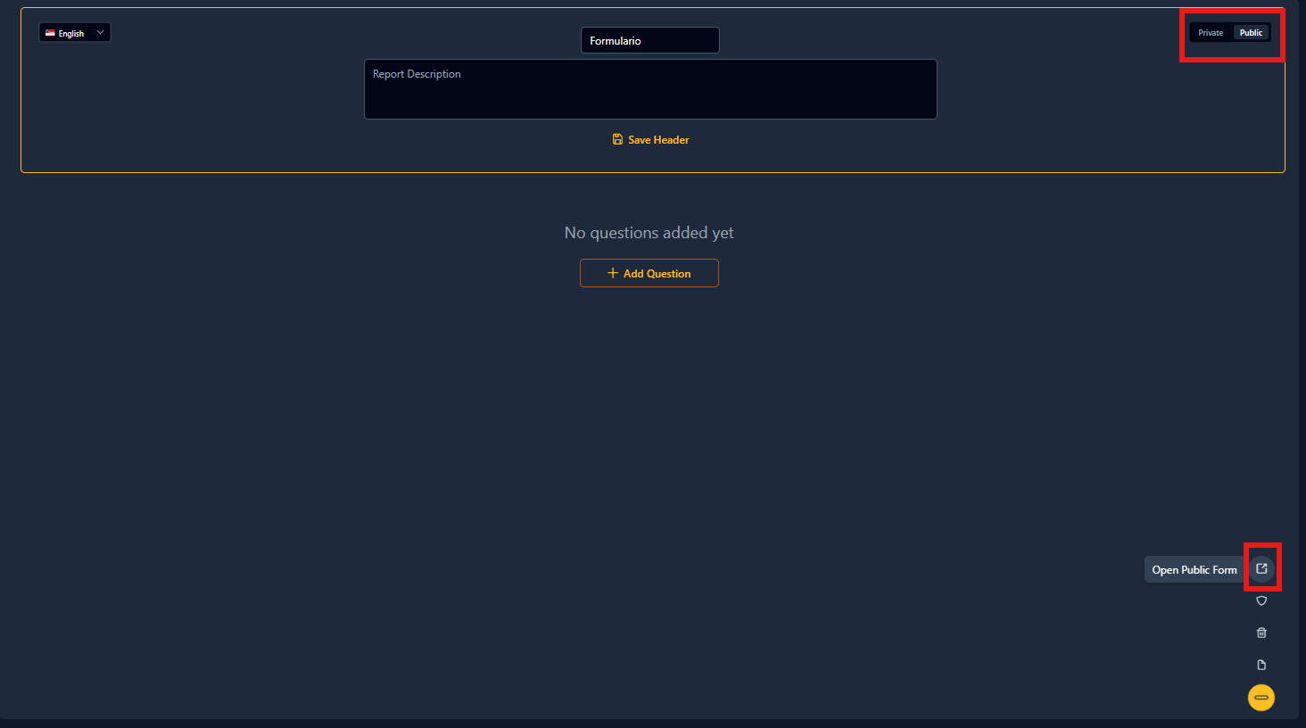 Menú Nexus configurar formulario